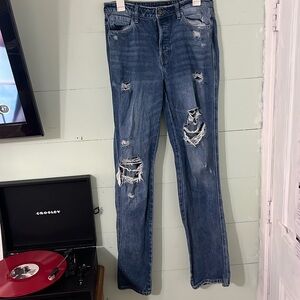 Flying Monkey Blue Ultra High Rise Straight Jeans